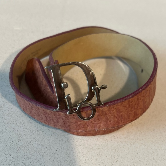 Vintage Christian Dior Logo Belt — Pink Monogram, “Dior” Buckle — Authenticated - Picture 2 of 9